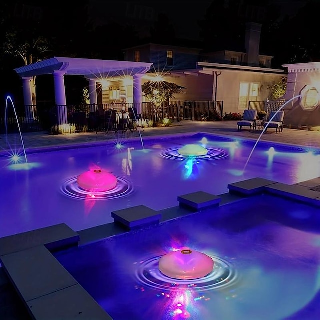  1pc LED Color Changing Floating Pool Lights, Waterproof Matte Finish Swimming Pool Light Float with 7 Modes Lighting Underwater Waterproof Floating Pond Light for Disco Pool Pond Fountain