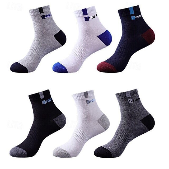 Men's 6 Pieces Multi Packs Socks Running Socks Casual Socks Rainbow ...