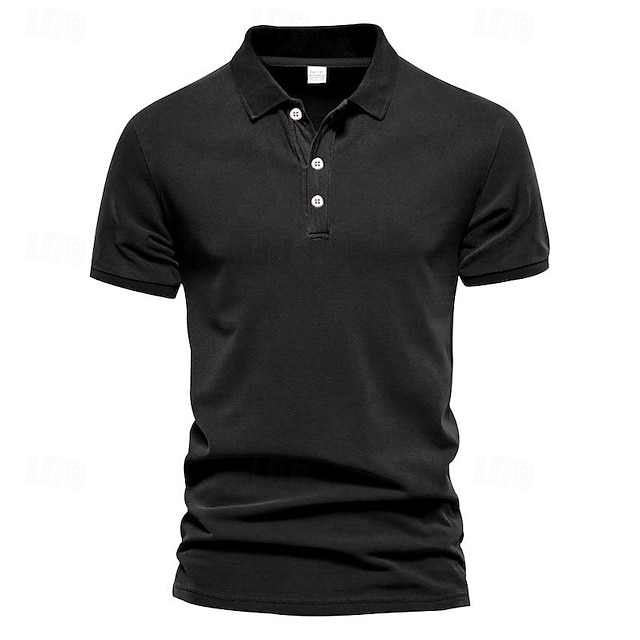  Homens Camisa de golfe pólo de golfe Trabalho Casual Lapela Manga Curta Básico Moderno Tecido Botão Primavera Verão Normal Preto Verde Tropa Azul Marron Cáqui Cinzento Escuro Camisa de golfe