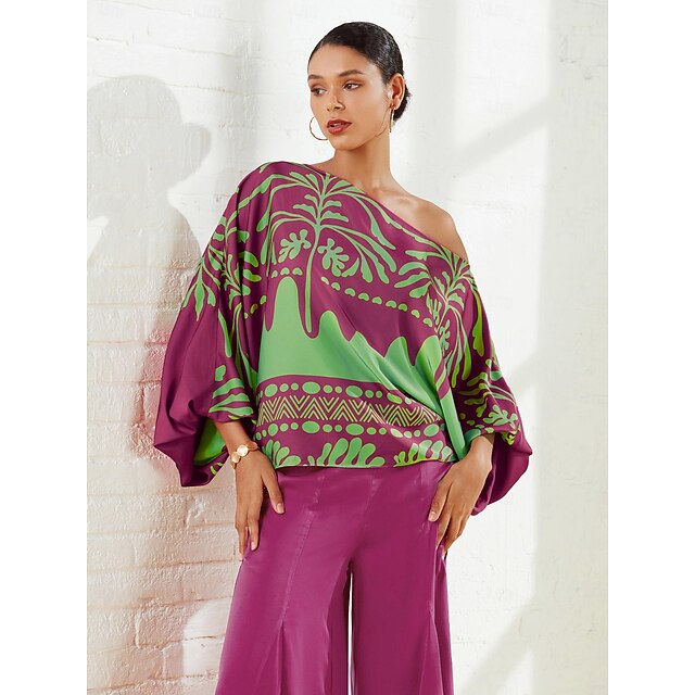 Long Jacket & Wide-Leg Pants Set in Burgundy main image 1