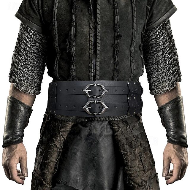 Medieval Pirate Viking Belt, Renaissance Belt, Festival LARP Vegan Leather Belt, Medieval Cosplay Viking Costume
