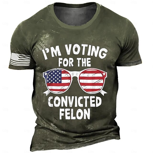  Veterans Day Mannen Patriot Patriottische Veteraan Amerikaanse VS Vlag T shirt Korte Mouw T shirt 3D Print Crew Neck Shirt Retro Vintage Carnaval Feest Blauw Groen Grijs Zomer Lente Kleding Kleding S