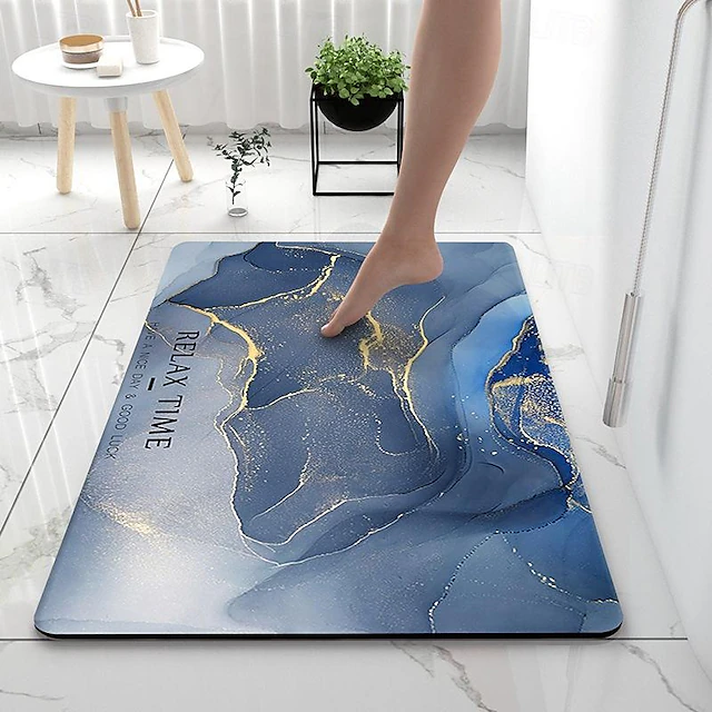 Diatomaceous Earth Bath Mat Non-slip Super Absorbent Toilet Door Quick-Drying Foot Mat Entry Door Mat Non-Slip Mat 11