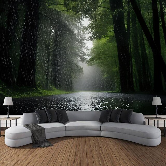 Nature Forest Pathway Hanging Tapestry Wall Art Large Tapestry Mural Decor Photograph Backdrop Blanket Curtain Home Bedroom Living Room Decoration 14