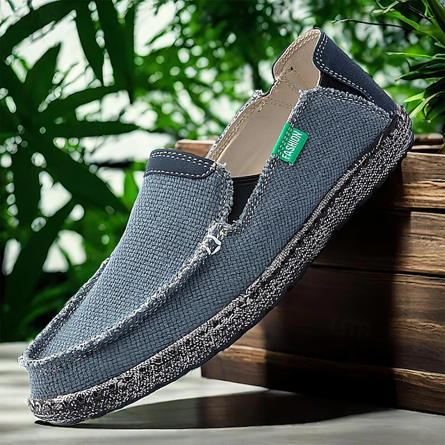 Men's Casual Slip-On Loafers - Breathable Canvas Upper, Lightweight Sole, Ideal for Daily Wear 12