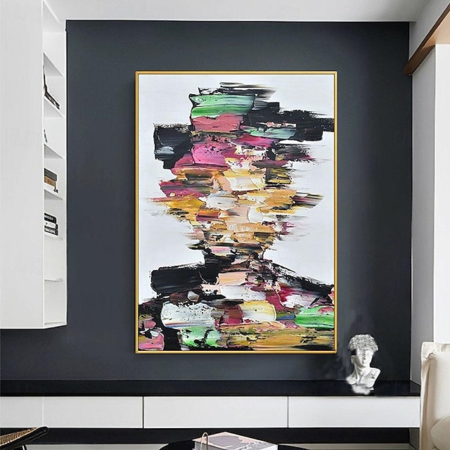  Ölgemälde auf Leinwand mit Frauengesicht, Wandkunst, farbenfrohes Frauengesicht, handgefertigtes gesichtsloses Porträtgemälde, abstraktes Damengemälde, Frau, Leinwandkunst, Wohndekor für Wohnzimmer,