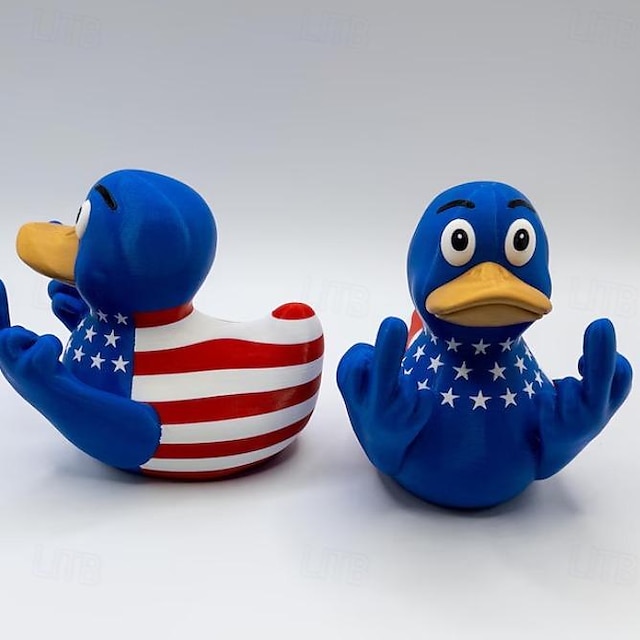 Funny Middle Finger Duck Home Statue, Resin Mini Duck Garden Decoration 