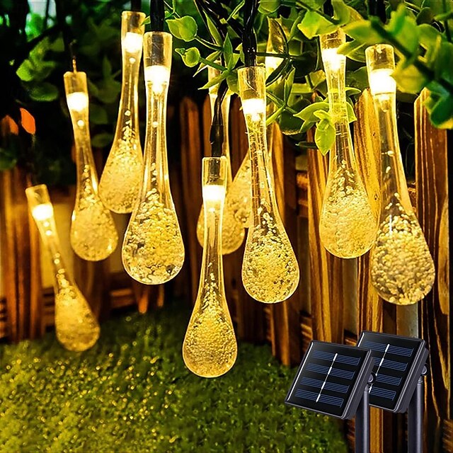  10m Fâșii de Iluminat 100 LED-uri Alb Cald Alb Multicolor Lumini creative Solar Exterior Rezistent la apă Λειτουργεί με Ηλιακή Ενέργεια