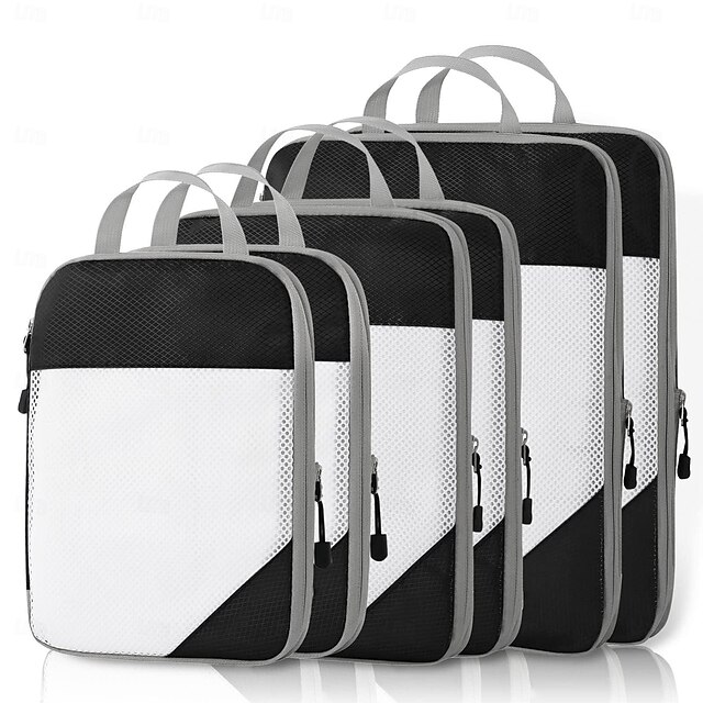  Confezione da 6 cubi da imballaggio a compressione per valigie, set da 6 cubi da imballaggio organizer da viaggio, organizzatori da viaggio comprimibili essenziali per il viaggio