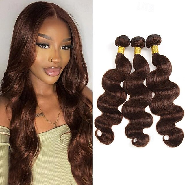 2 # body wave menselijk haar bundels braziliaanse bruin haar weven bundels bruin haarverlenging remy chocolade bot menselijk haar 3 stks