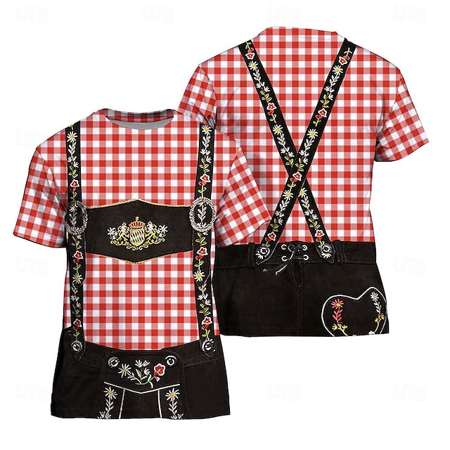  Októberi fesztivál bajor Póló lederhosen 3D Grafikus Kompatibilitás Férfi Felnőttek Farsang Októberi fesztivál 3D nyomtatás Parti Alkalmi / Napi