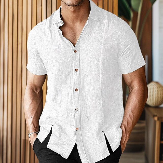 Men's Shirt Linen Shirt Summer Shirt Beach Shirt Summer Hawaiian Shirt ...