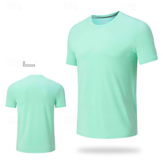  Herren Laufshirt Sport Top Fitnessstudio-Shirt Kurzarm T-Shirt Casual Athlässigkeit Atmungsaktiv Schnelltrocknend Weich Fitnesstraining Laufen Gehen Sportbekleidung Sportkleidung Einfarbig Schwarz