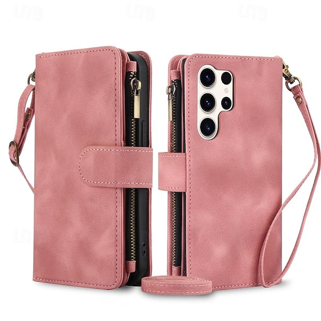  Phone Case For S24 Ultra Plus S23 S22 S21 S20 Ultra Plus FE A55 A35 A25 A15 5G A54 A34 A14 A72 A73 A53 A12 A52 A13 Wallet Case with Stand Holder Zipper Full Body Protective Retro TPU PU Leather