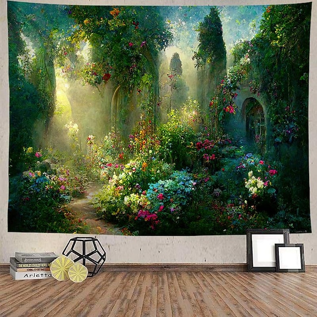 Nature Floral Garden Hanging Tapestry Wall Art Large Tapestry Mural Decor Photograph Backdrop Blanket Curtain Home Bedroom Living Room Decoration 17
