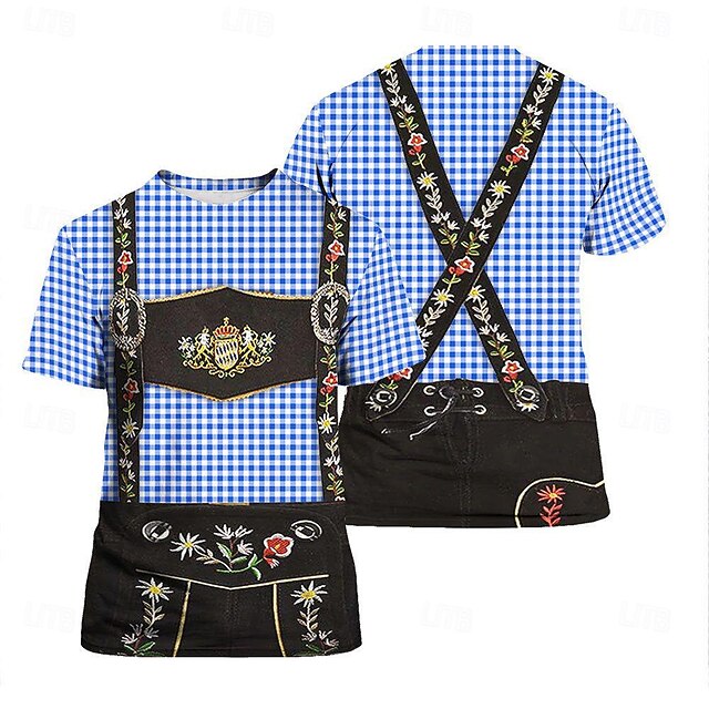  Cerveja Oktoberfest Bávaro Japonesa/Curta Lederhosen 3D Arte Gráfica Para Homens Adulto Carnaval Cerveja Oktoberfest Impressão 3D Festa Casual / Diário