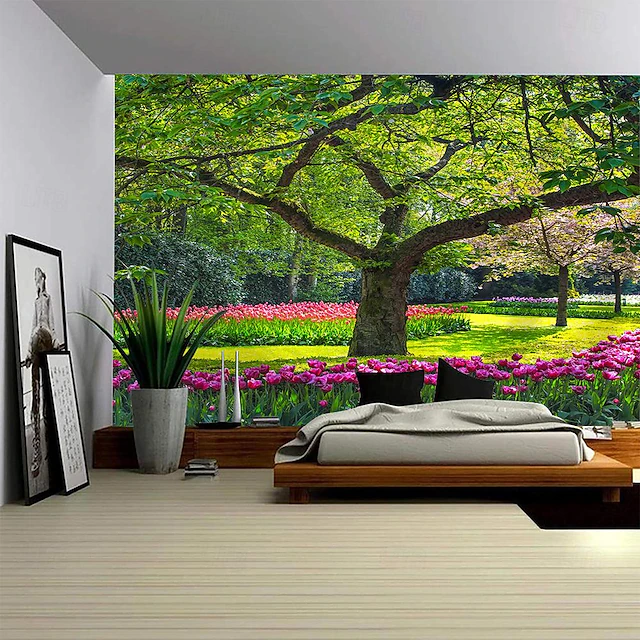 Nature Tree of Life Hanging Tapestry Wall Art Large Tapestry Mural Decor Photograph Backdrop Blanket Curtain Home Bedroom Living Room Decoration Forest 7