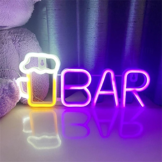 Bande lumineuse au néon à LED pour bar Oktoberfest, panneau violet blanc chaud illuminez votre été avec ce panneau de bar à LED pré-éclairé, parfait pour la décoration extérieure et murale.