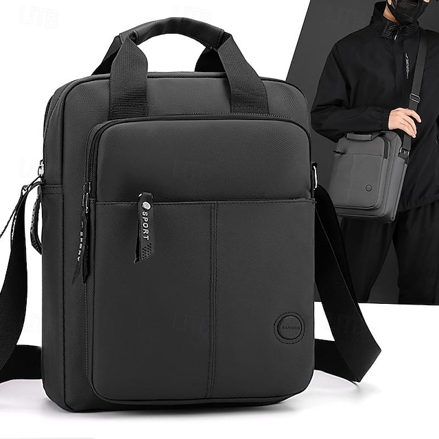  Men's Crossbody Bag Messenger Bag Oxford Cloth Daily Holiday Zipper Large Capacity Multi Carry Solid Color Black Blue Green