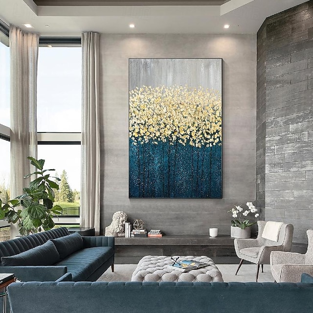  abstrakte goldene Gemälde auf Leinwand, handgefertigt, reich strukturiertes Acrylgemälde, moderne Wandkunst, handgemaltes Kunstwerk, Folie, grünes Ölgemälde für Wohnzimmer, Büro, Wanddekoration,