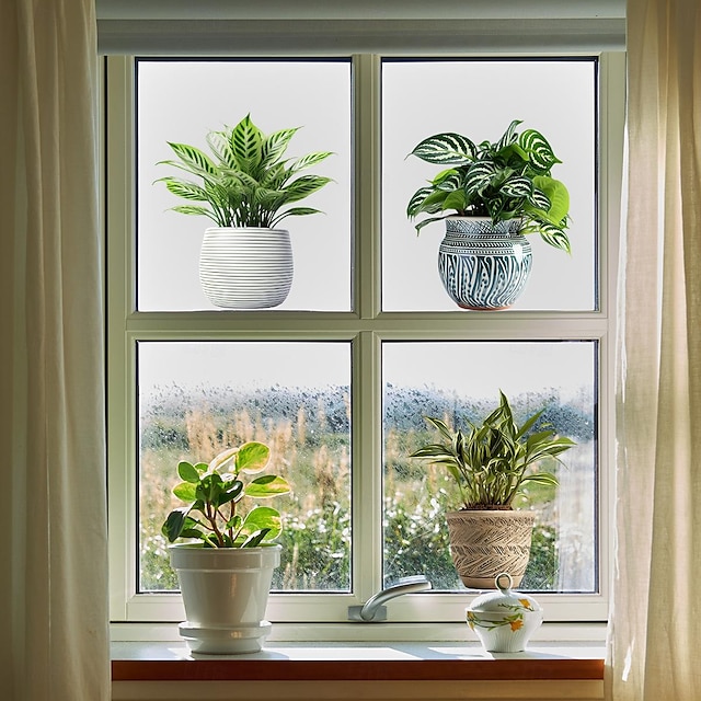  Calcomanías autoadhesivas de pared de plantas en 3D: calcomanías impermeables, resistentes a la suciedad y fáciles de despegar y pegar para sala de estar, dormitorio, cocina y oficina: transforme su