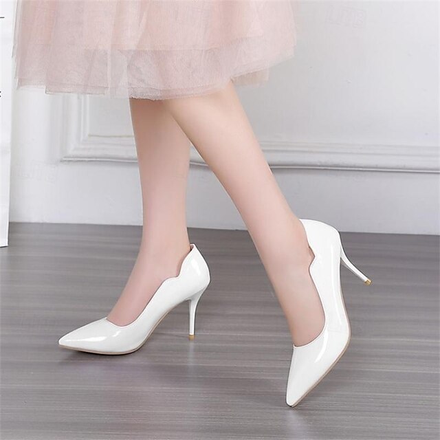 Women's Heels White Shoes Daily Summer Stiletto Pointed Toe Minimalism ...