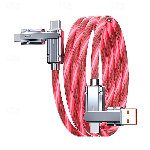  pd27w 100w zinklegering 2-tow 2-sterren oogverblindende streamer snel opladen datakabel 4-in-1 lichtgevende oplaadkabel