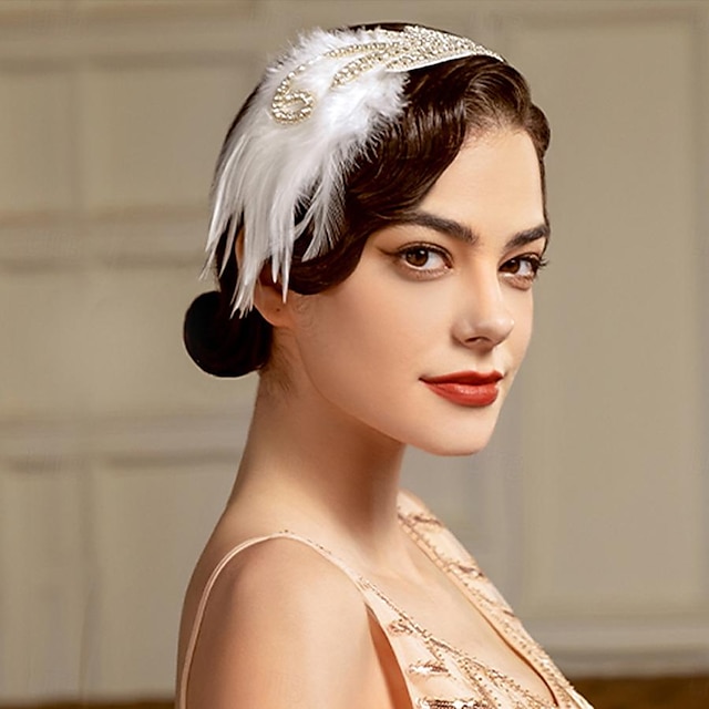  1920-as évek A nagy Gatsby Flapper fejpánt A nagy Gatsby Esküvői Vendég Gallér nélküli Női Mindszentek napja Farsang Álarcos mulatság Parti Álarcos mulatság Esküvői fogadás Felnőttek Hajszalag Minden