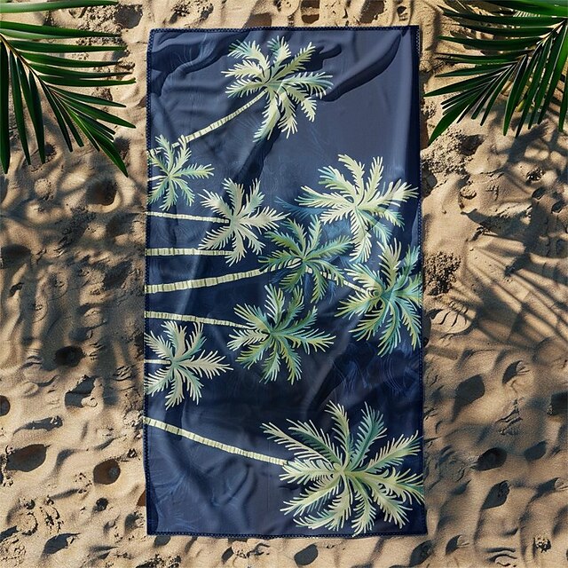  serviette de plage série palmiers couvertures confortables 100 % microfibre serviette de plage surdimensionnée, 35 