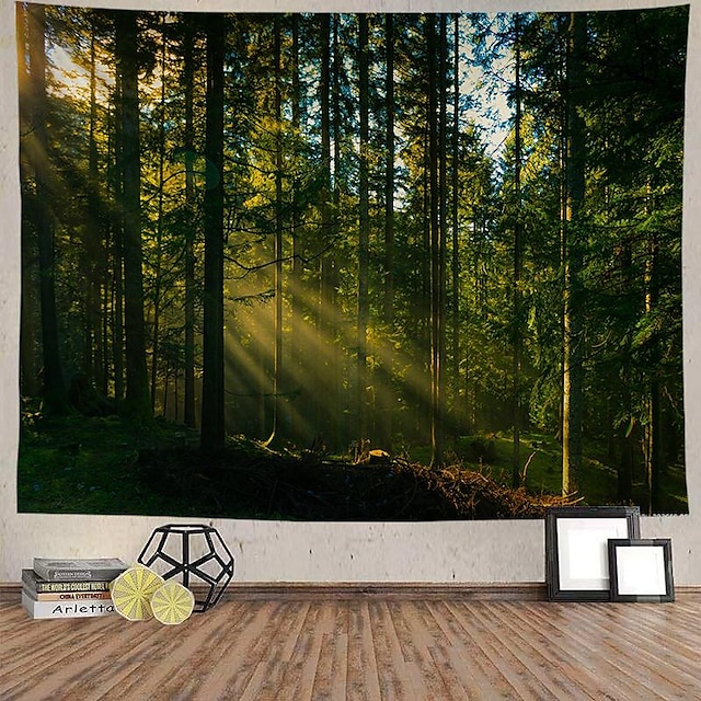 Nature Forest Beam Hanging Tapestry Wall Art Large Tapestry Mural Decor Photograph Backdrop Blanket Curtain Home Bedroom Living Room Decoration 5