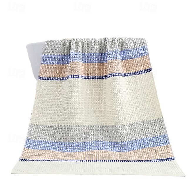 Couverture Gaufrée En Pur Coton – Douce & Légère Pour Sieste, Bébé Ou Canapé (vert Clair, 110x70 Cm) - 9