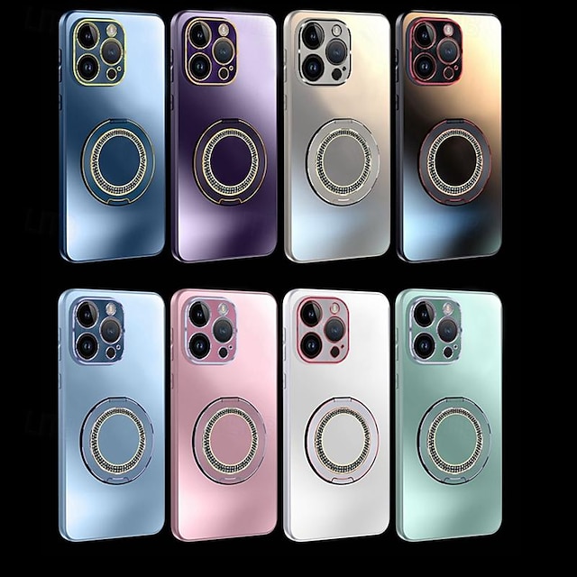  Чехол для телефона для iPhone 15 Pro Max iPhone 14 Pro Max iPhone 13 Pro Max задняя крышка с подставкой ударопрочный стеклянный камень ПК