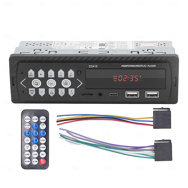  Receptor estéreo de carro din único bluetooth estéreo de carro embutido suporte para microfone u disk aux porta usb 2.0 cartão de memória multimídia reprodutor de mp3 para carro
