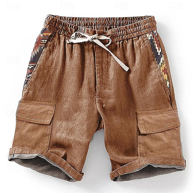  Homens Geométrica Impressão 3D Calção Shorts de verão Shorts casuais Cintura Média Estilo Étnico Retro Vintage Casual Diário Feriado Bolsos Com Cordão Cintura elástica Designer Roupa