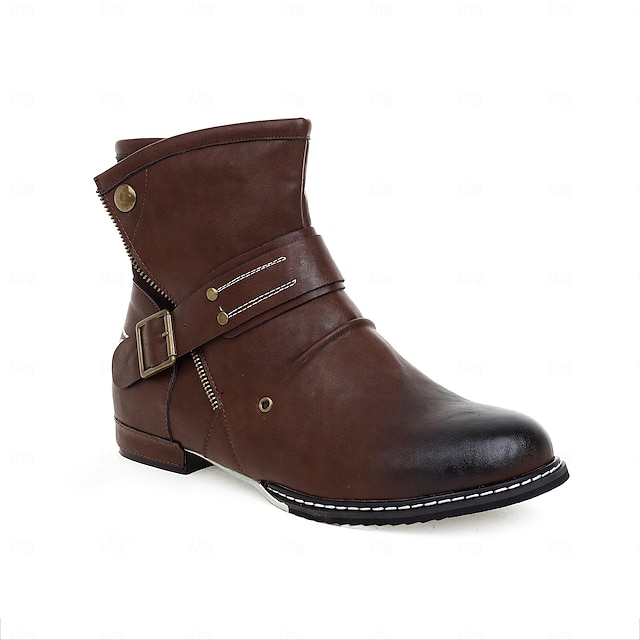  Men's Boots Chelsea Boots Walking Casual Daily Party & Evening PU Warm Booties / Ankle Boots Loafer Black Brown Fall Winter