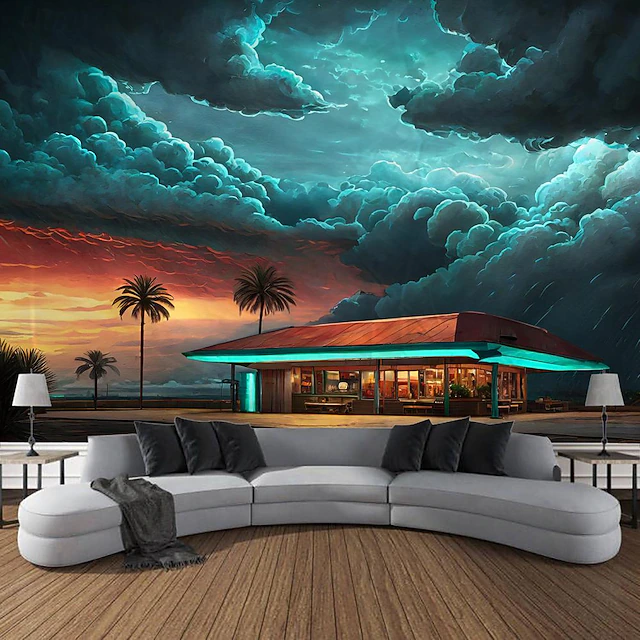 Desert Palm Tree Hanging Tapestry Wall Art Large Tapestry Mural Decor Photograph Backdrop Blanket Curtain Home Bedroom Living Room Decoration 10