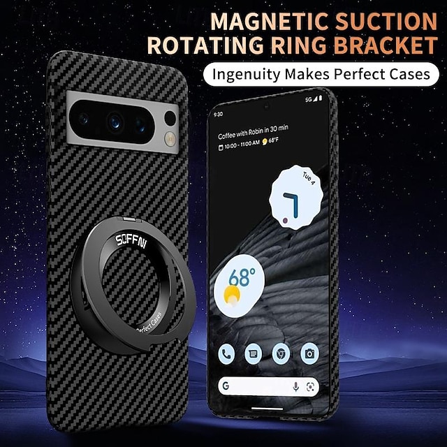  telefon fodral Till Google Pixel 8 Pro Pixel 8 Pixel 7 Pixel 7 Pro Skal med stativ Stöd för trådlös laddning Stötsäker PC Metall