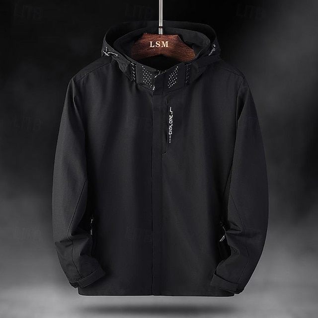  Per uomo Giacca da Sci All'aperto Impermeabile Antivento Felpa con Cappuccio Cappotto di neve Cappotto da sci Viaggio Grigio scuro Nero Bianco Blu marino