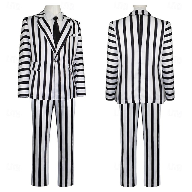  Beetlejuice Käfersaft Outfits Anzüge & Blazer Festkleidung Cosplay Kostümparty Film Cosplay for Herren Erwachsene Halloween Karneval Leistung Maskerade