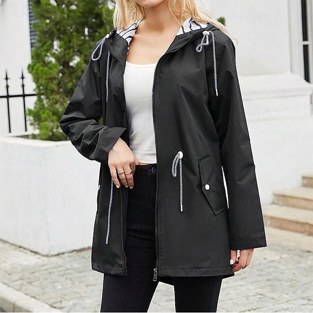 Veste Imperméable Femme Avec Capuche – Coupe-vent, Légère, Idéale Pour Randonnée Et Sport - 4