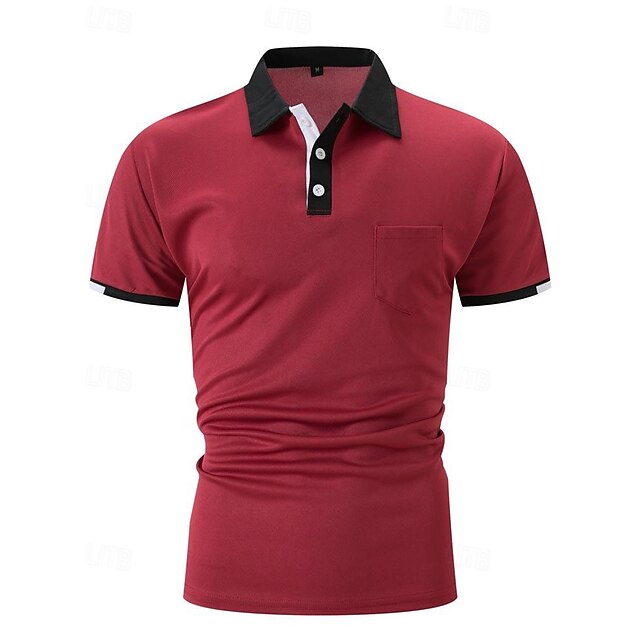 Men's Golf Shirt Golf Polo Work Casual Lapel Short Sleeve Basic Modern ...