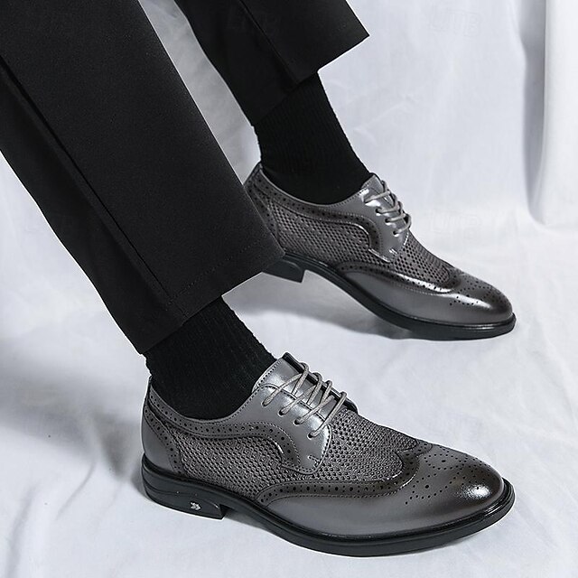 Men's Oxfords Dress Shoes Formal Shoes British Style Plaid Shoes ...