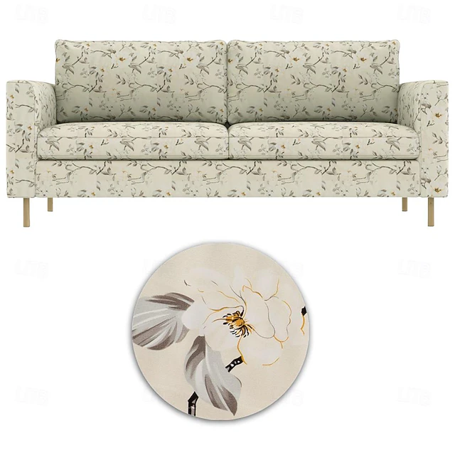 100% Cotton 2-Seat 3-Seat Sofa Cover Floral Quilted Slipcovers PARcover LITB PRIME cover 15