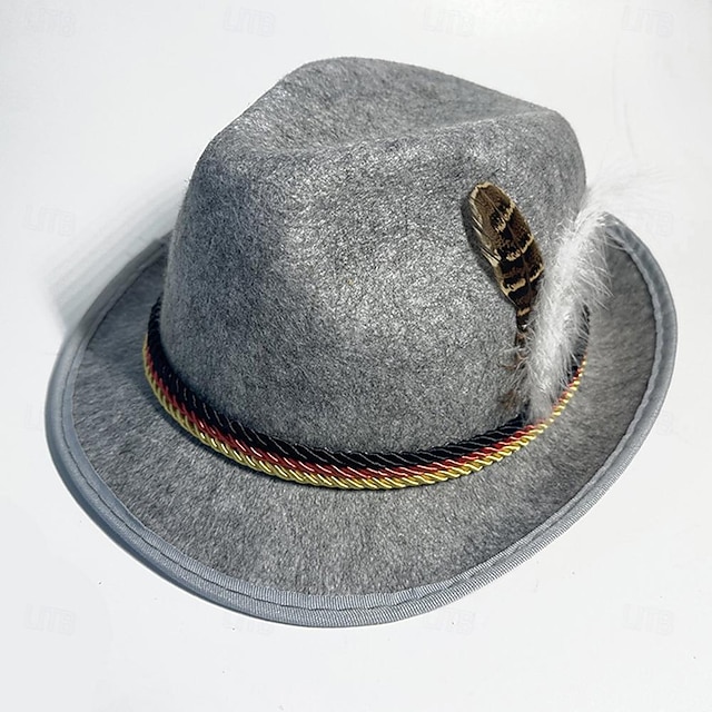  Oktoberfest Kapelusz tyrolski alpejski kapelusz Bawaria Niemiecki Monachium Łąki Męskie Tkanina w stylu tradycyjnym