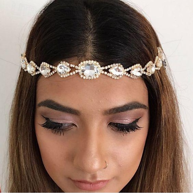  Catena di testa Strass Matrimonio Spiaggia Classico Matrimonio Con Con diamantini Dettagli con cristalli Copricapo Copricapo