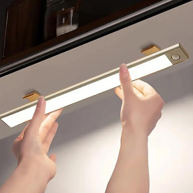  Belysning under skap, LED-skaplys med bevegelsessensor, trådløs vegglampe, LED-nattlys med USB-oppladbarhet, til kjøkkenskap, garderobelampe med trappeoppgang 10/20/30/40 cm