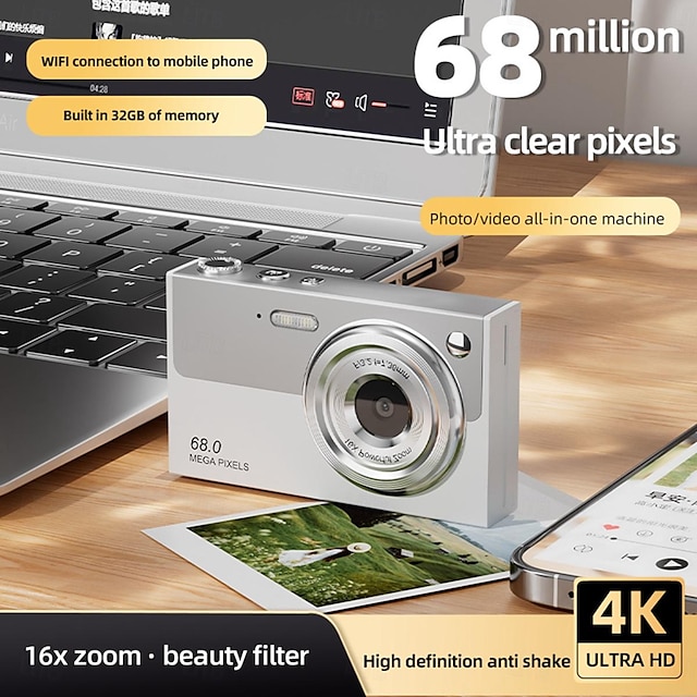  high-definition anti-shake 6800w echte 4k high-definition digitale studentencamera 16x zoomcamera en videorecorder