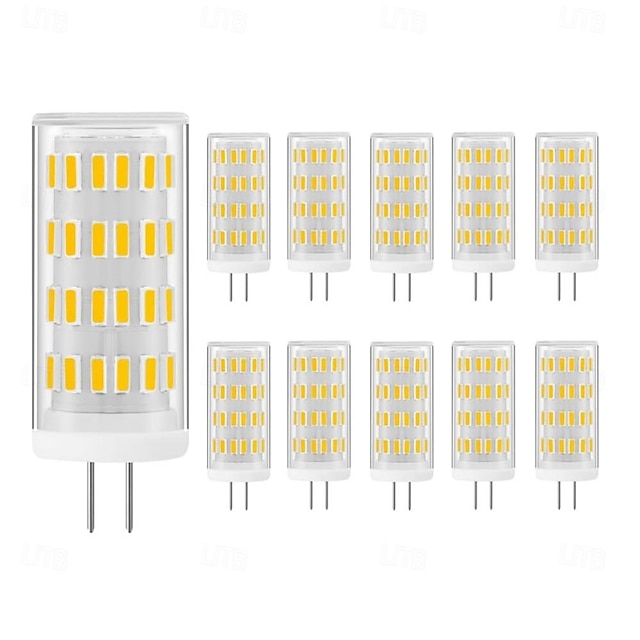  G4 Bi-pin LED Bulbs 5W 12V-24V 40W G4 Halogen Bulb Equivalent Warm White 3000K Non-Dimmable JC Type Bi-Pin Base G4 Light Bulb 10pcs