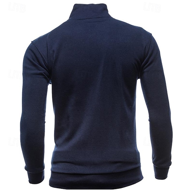 Men's Sweatshirt Full Zip Sweatshirt Black Wine Army Green Navy Blue ...