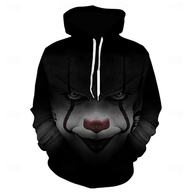  Art the Klaun Kapuce Animák Manga Anime 3D Přední kapsa Grafika Klokaní kapsa Pro Pro páry Pánské Dámské Dospělé předvečer Všech svatých Karneval Plesová maškaráda 3D tisk Běžné / Denní